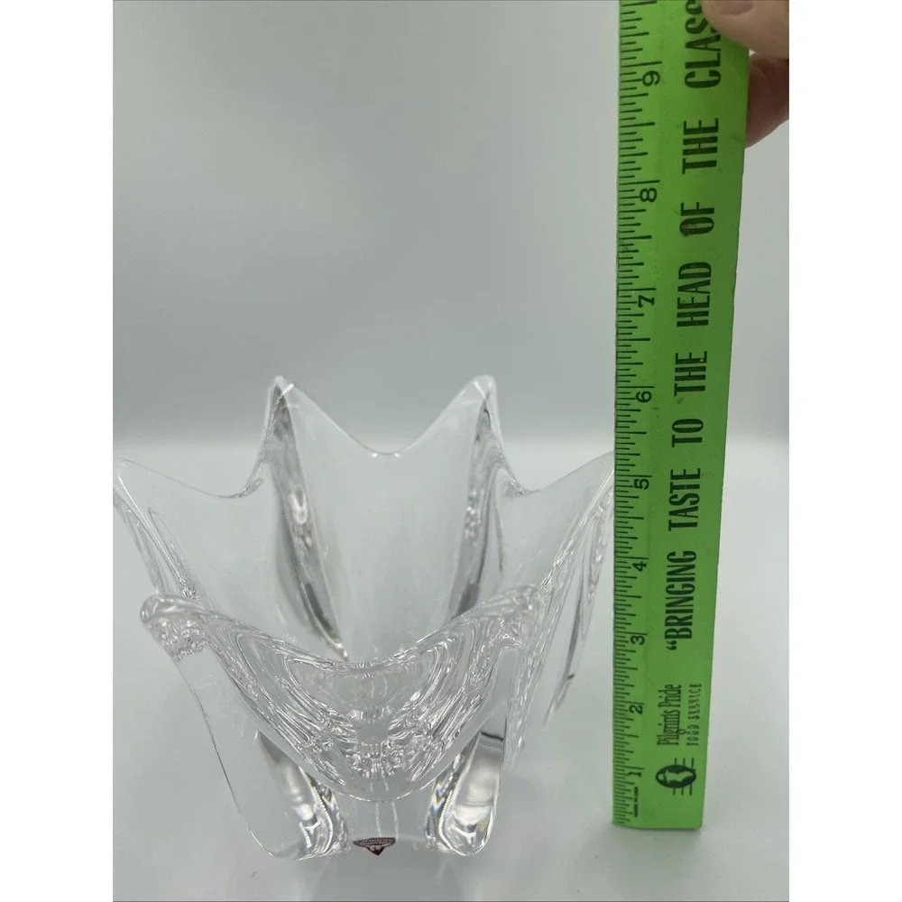 Orrefors Scandinavian Swedish Crystal Signed Belle Bowl/Candy Dish Tulip Vase